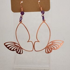 Rose Gold Butterfly Earrings 2